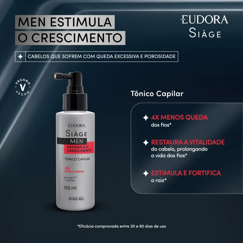 Tônico Capilar Siàge Men Estimula o Crescimento 100ml